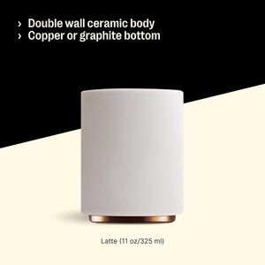 NIB Fellow Monty Milk Art Double Wall Ceramic Latte Mug WHITE 11 OZ